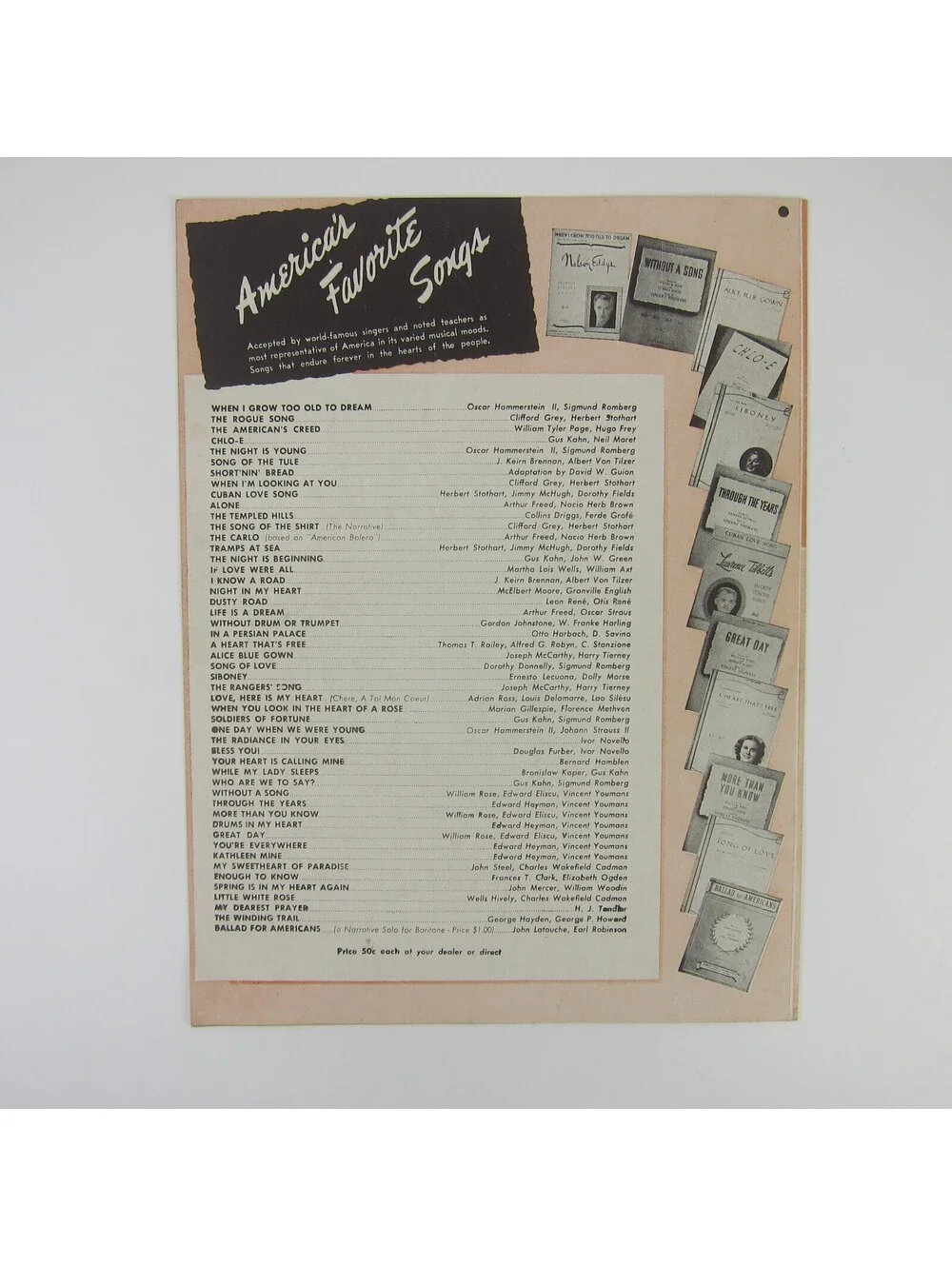 Sheet Music Rum and Coca-Cola Andrews Sisters Vintage 1944